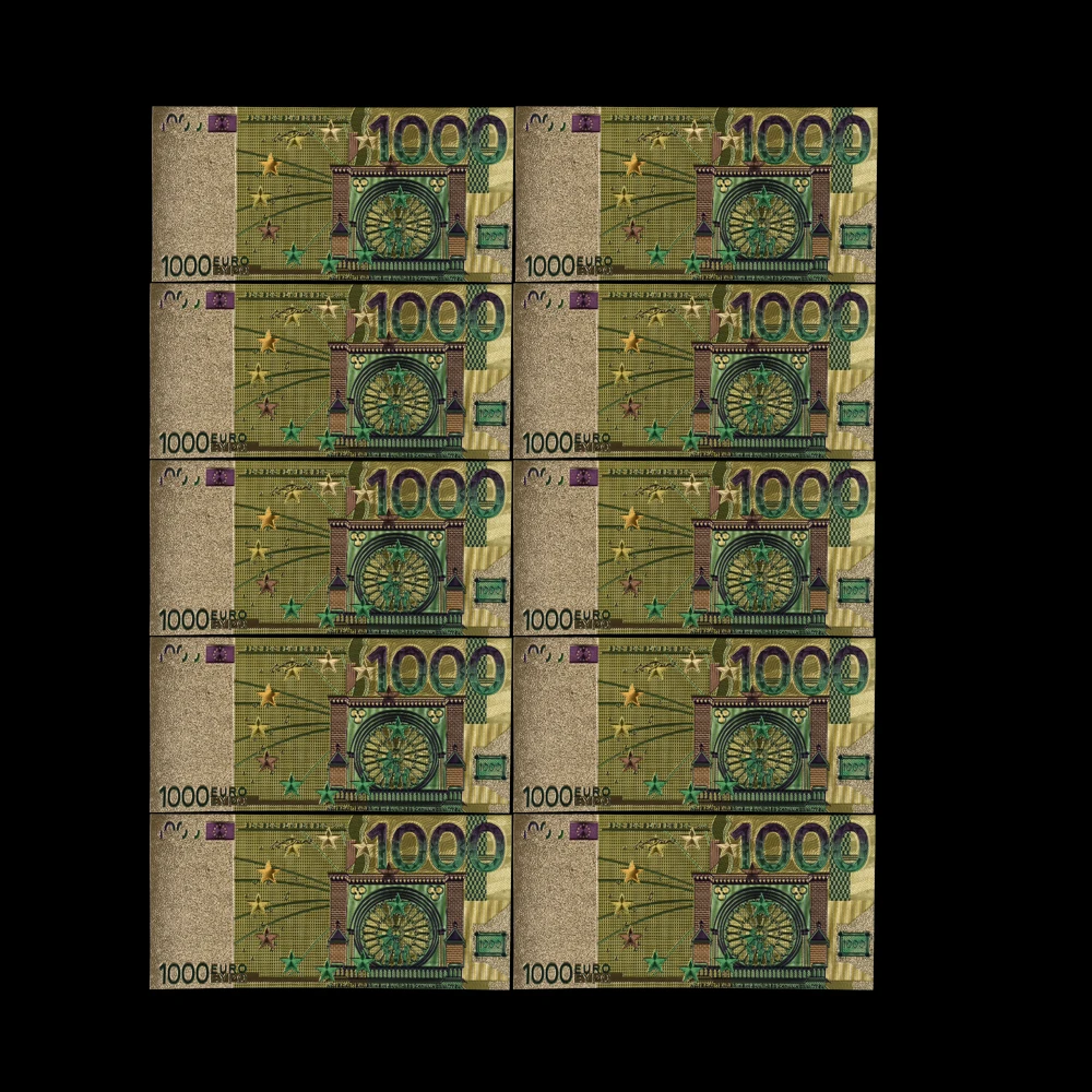 10 шт. 5 евро золото banknotes в 24 K золото поддельные бумажные деньги для коллекции евро банкноты наборы Поддельные Банкноты ЕС коллекция - Цвет: style 8