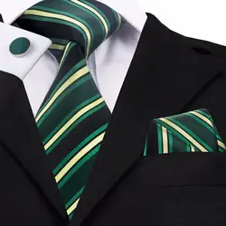 SN-449 черный Seagreen полосатый галстук, носовой платок, запонки наборы мужские 100% шелковые галстуки для мужчин формальный свадебный вечерний