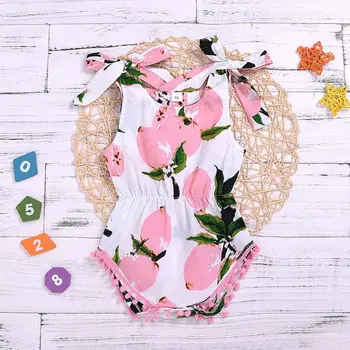 

Fashion 0-24M Baby Girl Tassel Rompers Summer Baby Girls Clothes Lemon Romper Jumpsuit Toddler Sunsuit Outfits