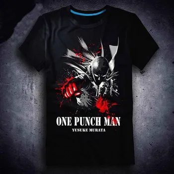 

New One Punch Man T-shirt Anime Saitama men t shirt Cotton Summer Short-sleeve Tees tops