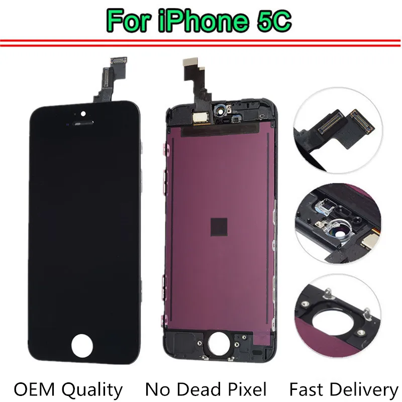 

10PCS OEM Quality LCD Display For iPhone 5C LCD with Touch Screen Replacement Assembly Free DHL Shipping