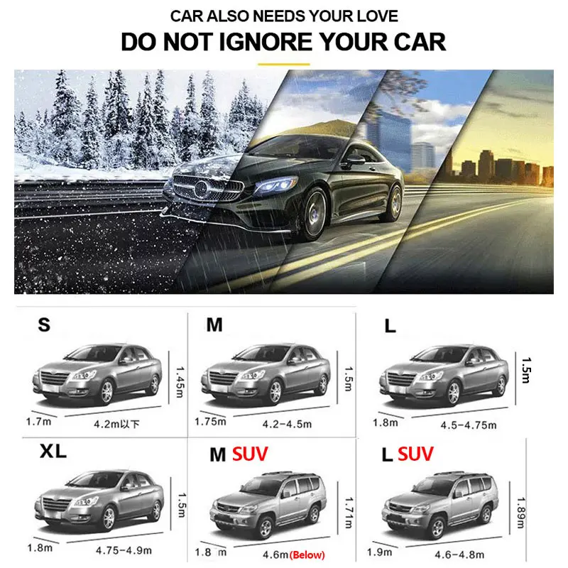 Универсальное полное покрытие для автомобиля защита от дождя мороза снега пыли