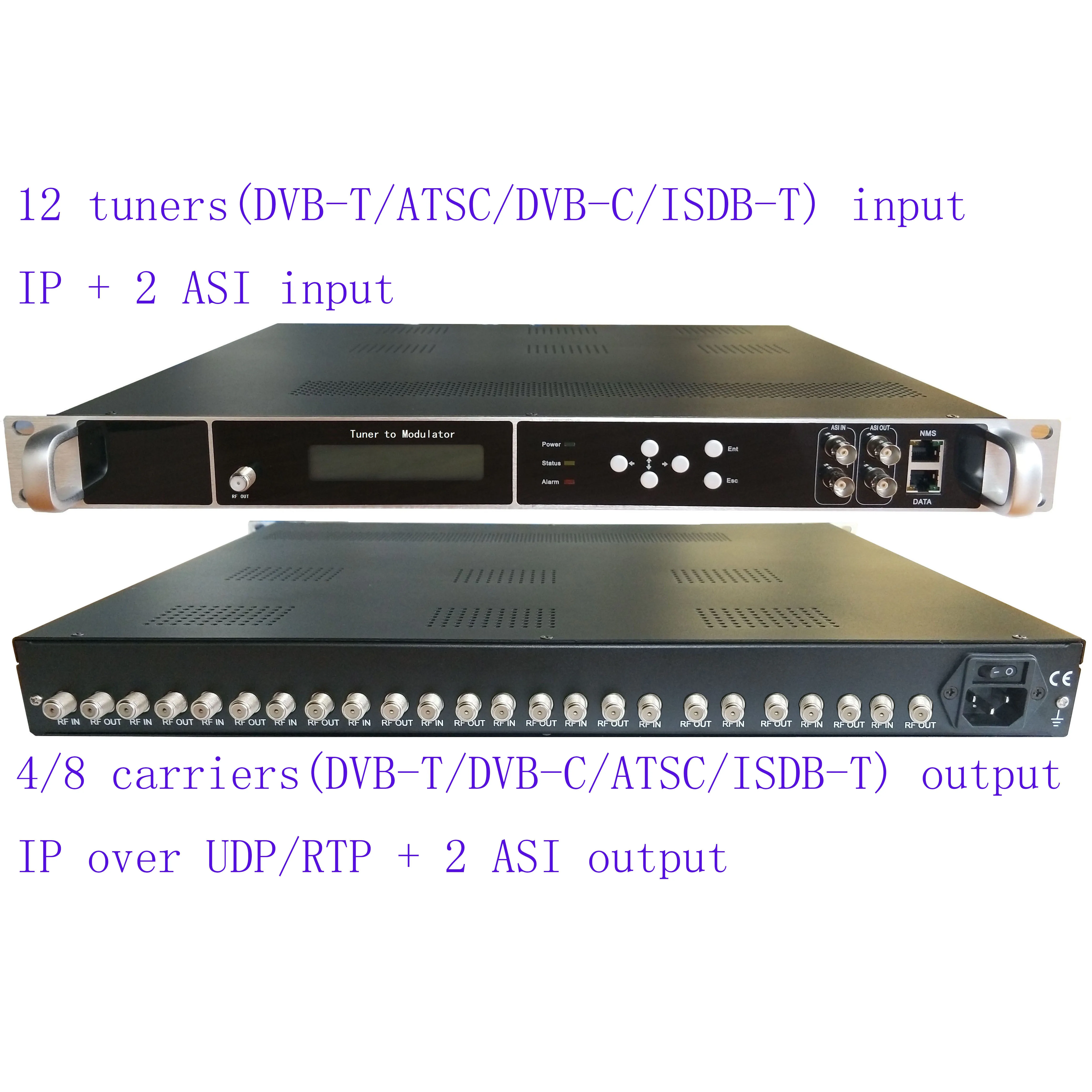 12 полосный DVB S2/с для dvb C catv модулятор C/T тюнер RF модулятор|Теле- и радиовещательное
