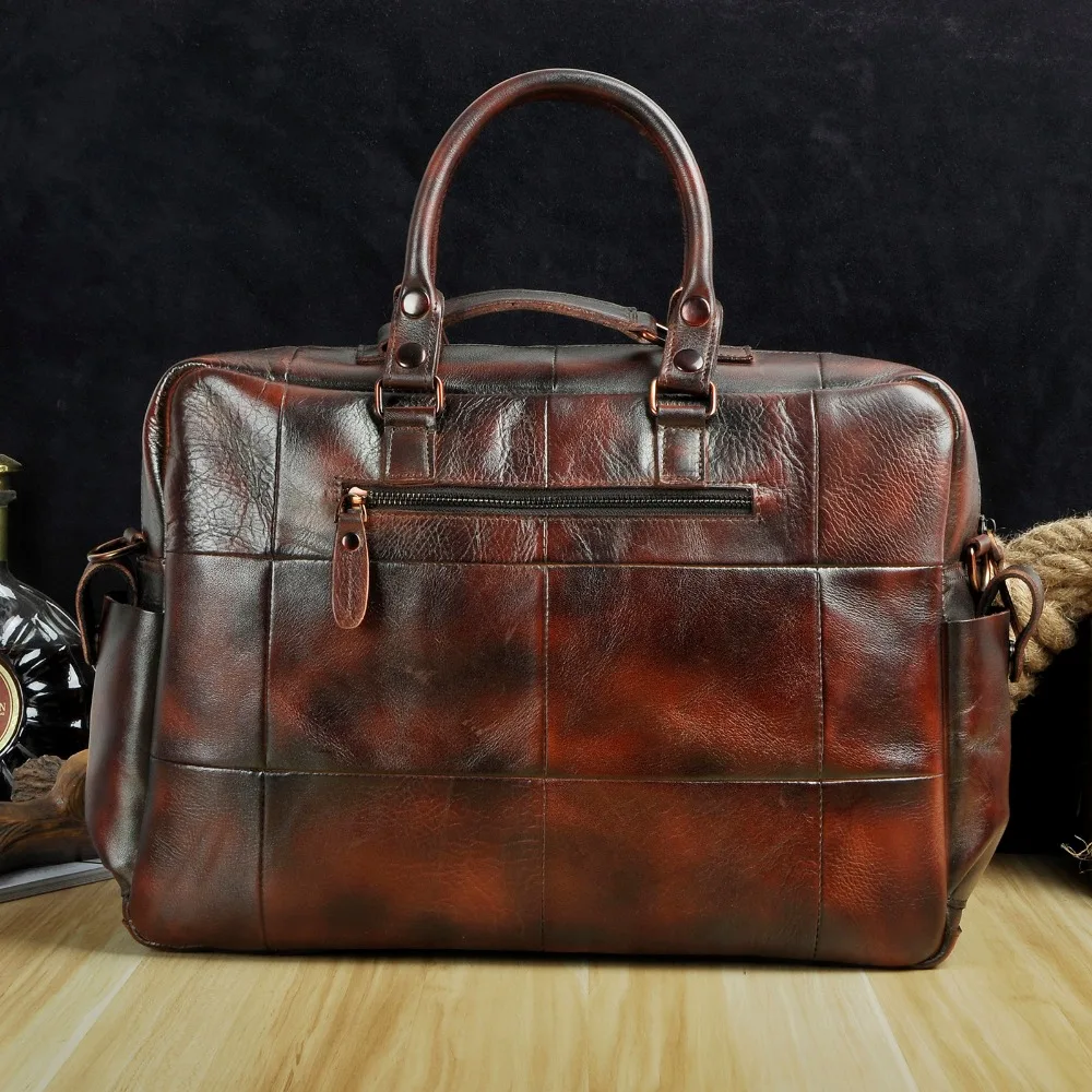  Original leather Men Fashion Handbag Business Briefcase Commercia Document Laptop Case Design Male 