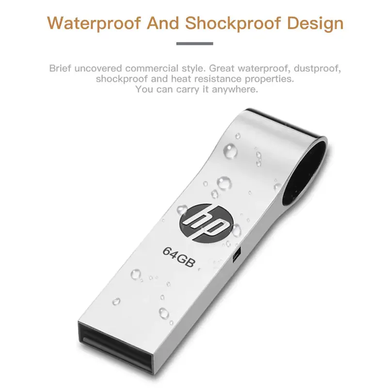 Новый USB флеш накопитель HP объемом 64 ГБ металлические накопители кольцо для
