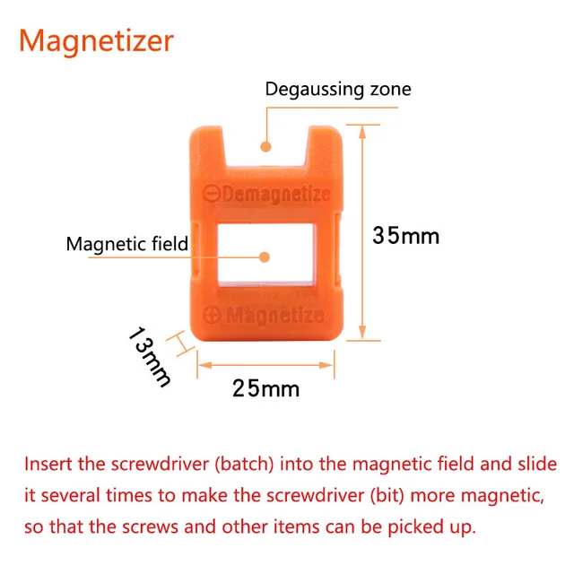 Puntas de destornillador de cabeza cruzada magnéticas, 1 Uds., anillos sencillos y doble magnético, 65MM, destornillador eléctrico de doble cabeza 4