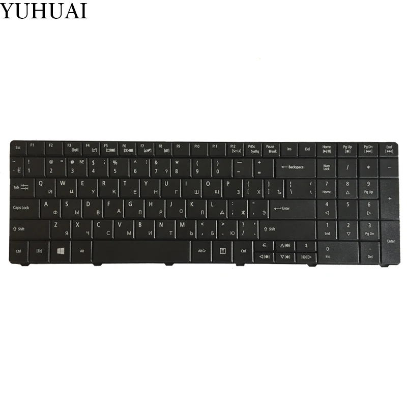RU Клавиатура для ноутбука Acer Aspire E1-571G E1-531 E1-531G E1 521 531 571 E1-521 E1-571 E1-521G черный с надписями на русском языке