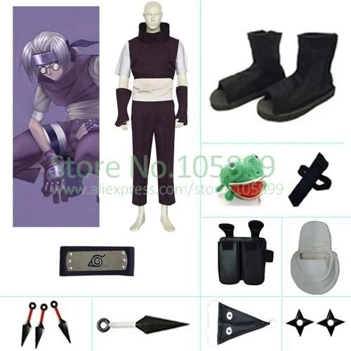 アニメnaruto ナルト薬師カブトコスプレ衣装忍者靴クナイカエル財布アクセサリー小道具セット Costume Ninja Cosplay Costumecostume Cosplay Aliexpress