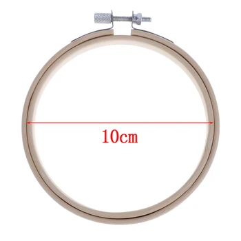 

10cm Wooden Embroidery Hoops Frame Set Bamboo Embroidery Hoop Rings for DIY Cross Stitch Needle Craft Tool