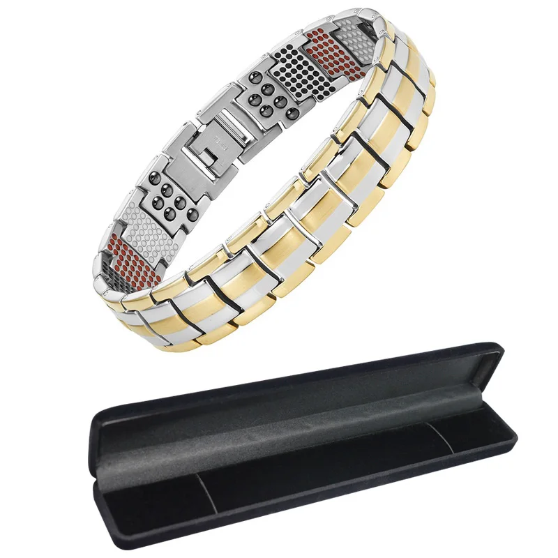 Vivari Мужской Магнитный браслет для здоровья для мужчин посеребренный чистый титановый браслет магнитный Ион Германий Far Infar красные браслеты - Окраска металла: Add package MBT031T