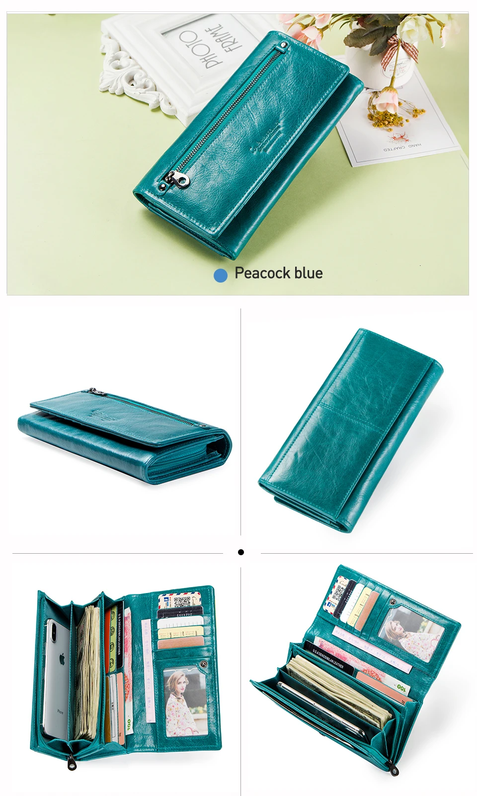 moedas marca designer feminino longo carteira saco