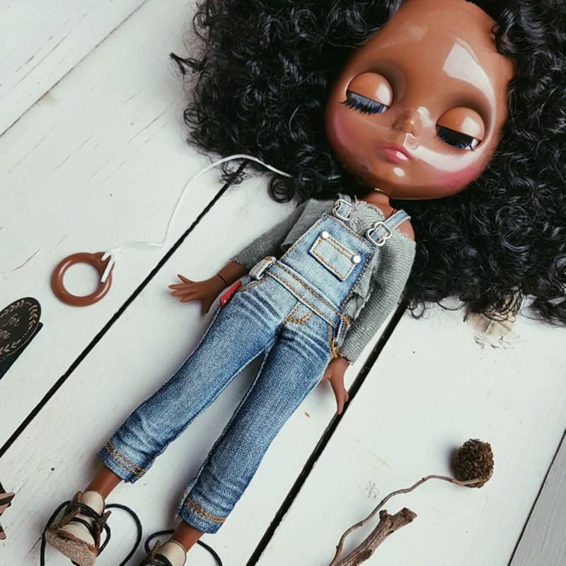 BJD Dolls ICY DBS Blyth Doll Afro Curly Hair JOINT Body Super Black Skin 1/6 BJD Neo Ob24 Anime Girl