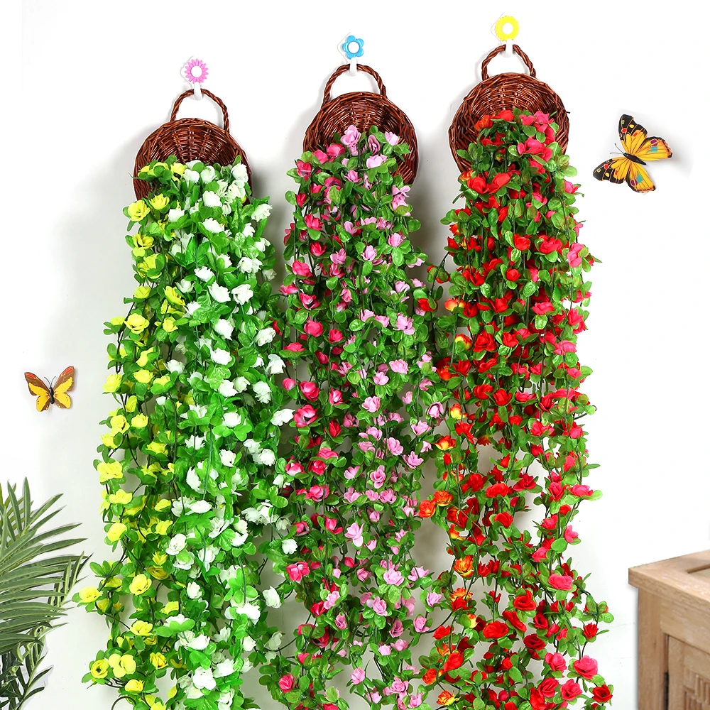 

String Fake Artificial Wedding Flower Ivy Garland Vine Leaf Floral Decor Dried Flowers Party Plastic Weeding Supplies Home Decor