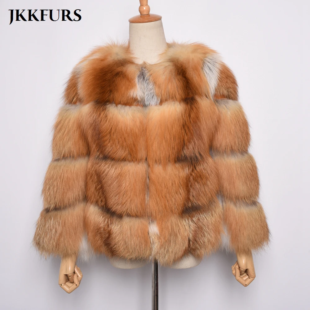 

Women's New Real Fox Fur Coat Red Fox Fur Genuine Natural Full Pelt Fur Thick Warm Coat Luxury Jacket Fashion Top Quality S7465