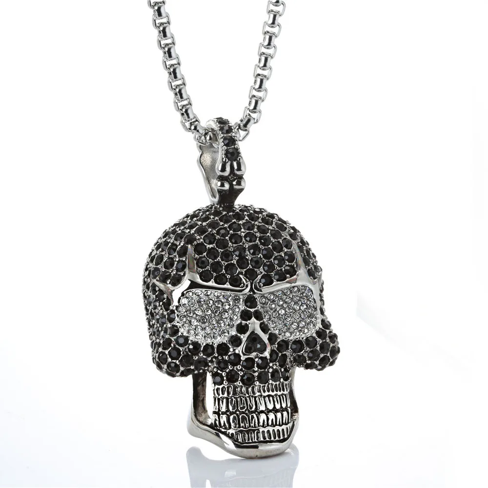 fashion skull pendants stainless steel skull pendant necklace titanium
