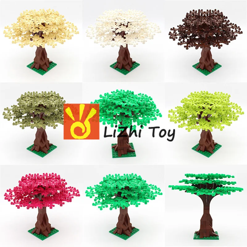 

Lizhi DIY Building Blocks Bricks Garden Plants Tree Courtyard Compatible with Legoset Particles Enlighten Toys City Street View