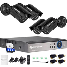 Система DEFEWAY 4CH CCTV 720P HDMI AHD CCTV DVR 1 TB HDD 4шт 1МП инфракрасные камеры охраны для внешнего наблюдения 1200 TVL