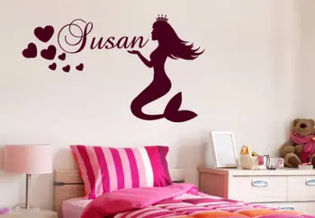 

Mermaid Wall Decals Custom Girl Personalized Name Stickers Nursery Decor