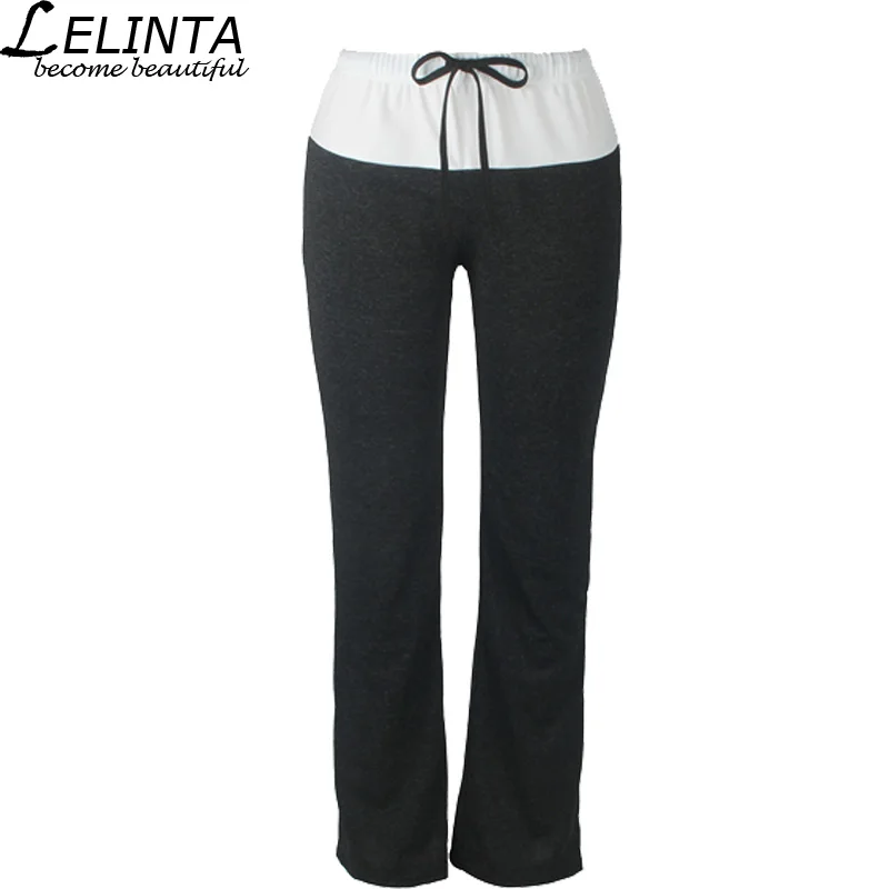 LELINTA Autumn Winter Women Yoga Pants Wide Leg Pants Fitness Sports Leggings Loose Workout Trousers Clothing Black and Gray