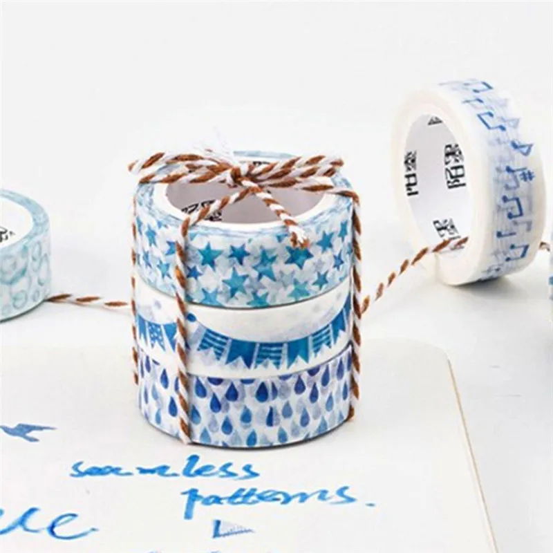 Bling Stationery Adhesive Stickers 1.5cmx3m Washi Glitter 10PCS Tape