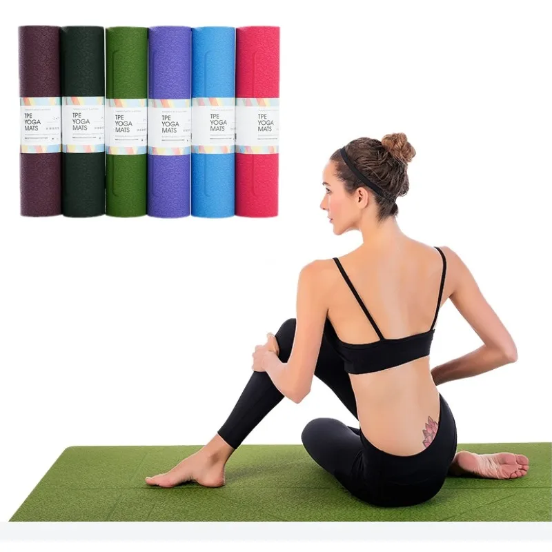 TPE Yoga Mat 8mm Friendly Tasteless Anti Slip Fitness Yoga Mat Pilates