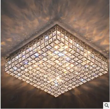 

Living room lamp crystal lamp square ceiling lamp modern simple atmosphere home European light in the bedroom restaurant lightin