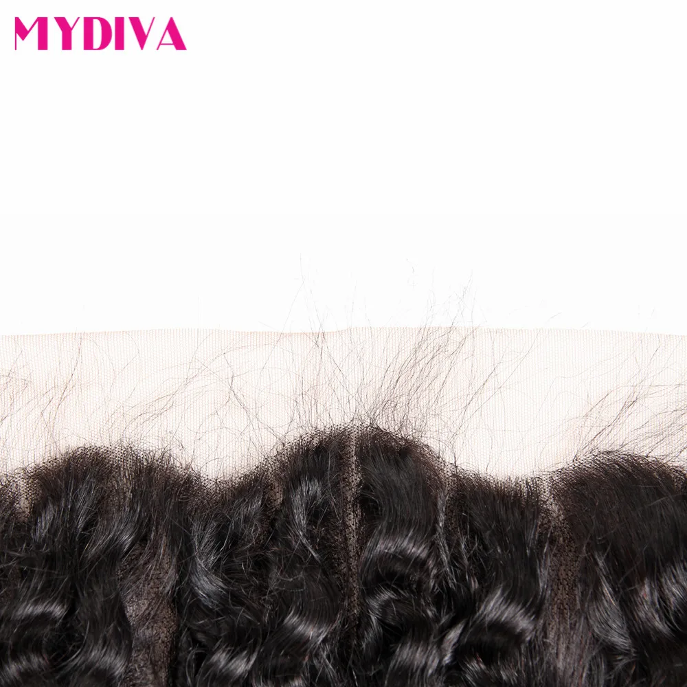 Brazilian Deep Wave Frontal 13*4 Ear To Ear Lace Frontal Closure Non Remy Human Hair Closure Pre Plucked Swiss Lace Frontal