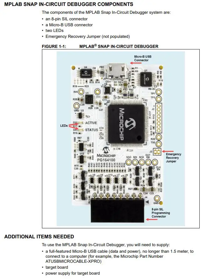 1 шт. x PG164100 аппаратные отладчики MPLAB SNAP макетная плата