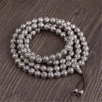 HFANCYW 8MM 108 Beads Mantra Mala Men or Women's Retro 925 Sterling Silver Six Words 108 Prayer Bracelet &Necklace Gift Dropship
HFANCYW 8MM 108 Beads Mantra Mala Men or Women's Retro 925 Sterling Silver Six Words 108 Prayer Bracelet &Necklace Gift Dropship