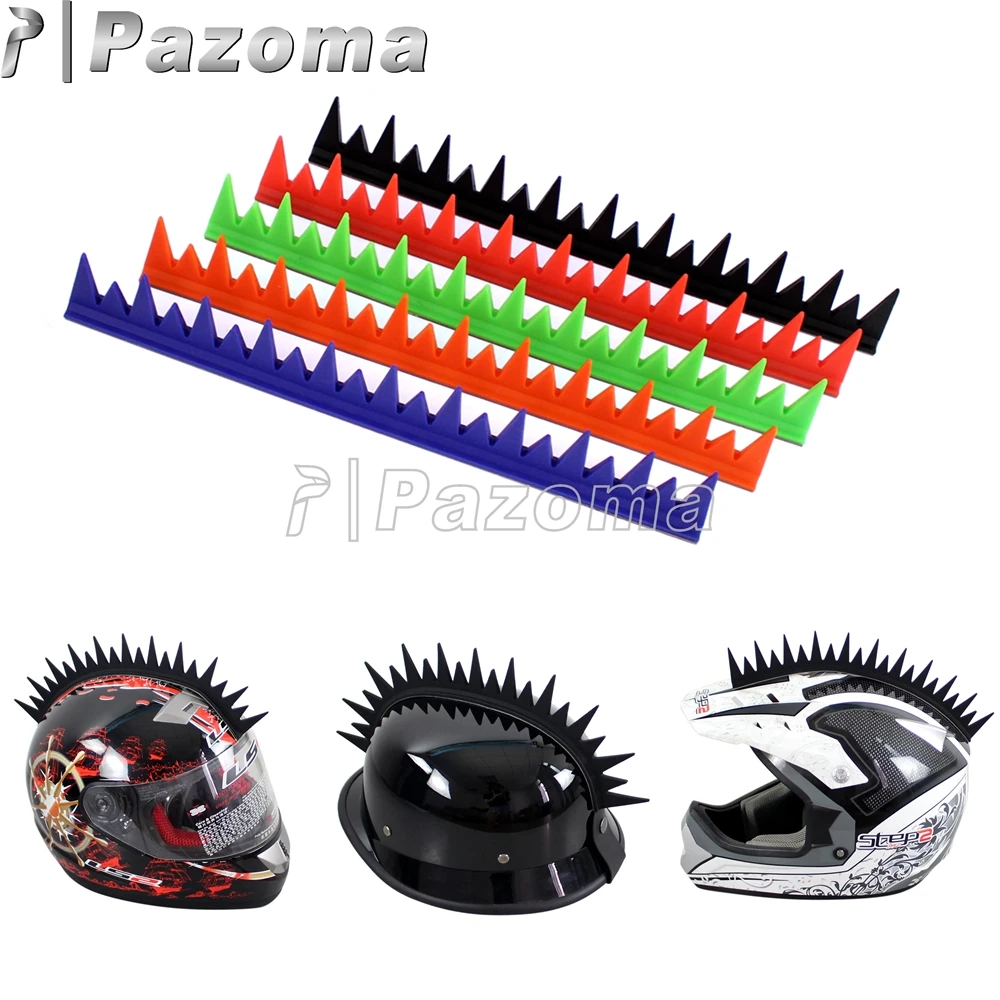 

Motorcycle Dirt Racing Bike Uneven Mohawk Helmet Sticker 13" Strip Cool Punk Rubber Sticker Motorcycle Capacete Decoration
