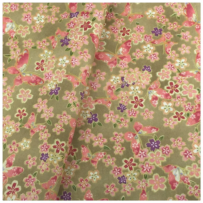 1 Piece Fabrics Textile Gold Butterfly Designs Pre cut Fat Quarter Home