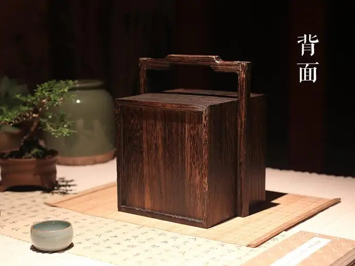 Деревянная шкатулка из пауловнии с 2 ящиками и ручкой, японский стиль тансу, органайзер для хранения ювелирных изделий