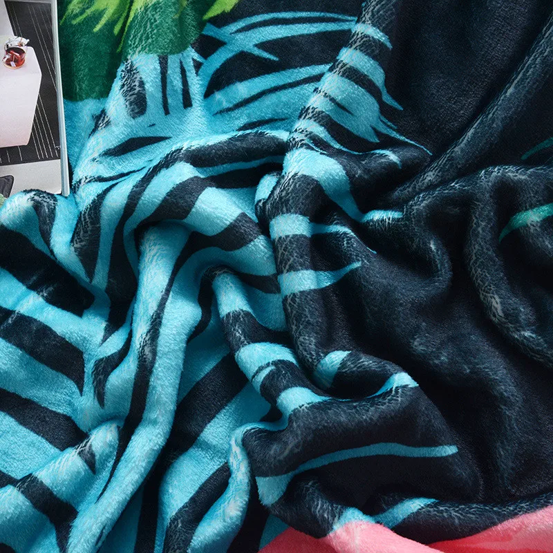 Коралловое бархатное одеяло с принтом фламинго кровать сохраняющее тепло диван