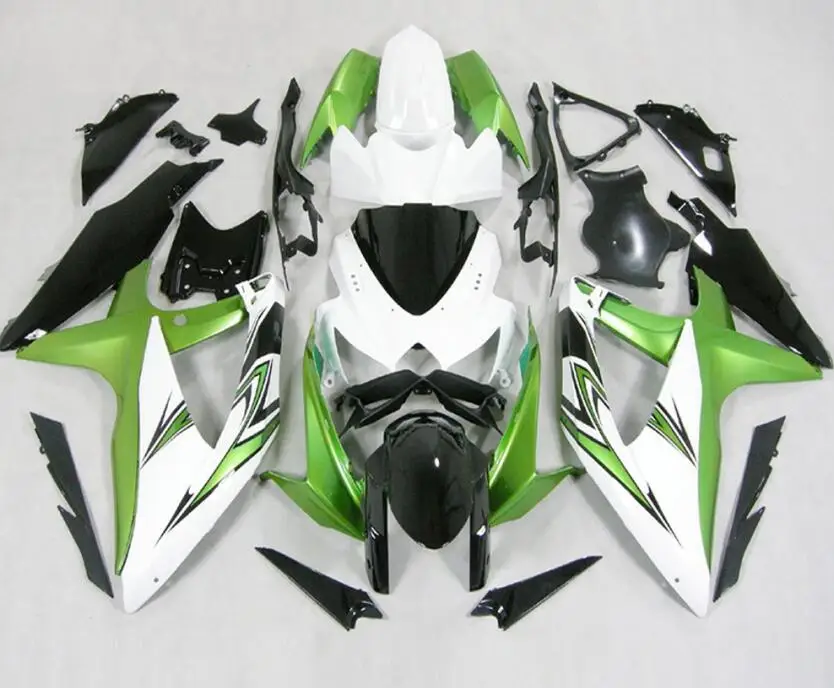 

3Gifts New ABS Fairings Kit 100% Fit For SUZUKI GSXR600 GSXR750 08 09 10 R600 R750 K8 GSXR 600 750 2008 2009 2010 Green white