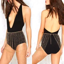 Chran Sparkling 3 Color Nueva Moda Sexy Cadena Del Vientre de La Borla de La Cintura cadena Bikini Dorado Cadena Cuerpo Regalo de La Joyería Para Las Mujeres BC913