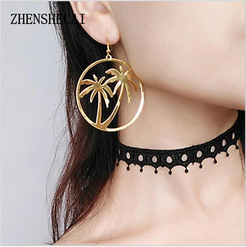 

Geometric Earrings Summer Sea Style Party Earrings Gold-Color Earrings Coconut Tree Drop Earrings Brincos for Women e0205
