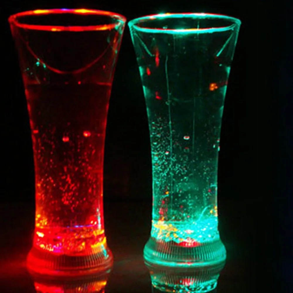 

500ml LED Glowing Light Up Ice Cubes Slow Flashing Color Changing Cup Light Without Switch for Wedding Party Decoration