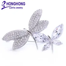 brand quality crystal scarf brooch Rhinestone Jewelry Brooch Pin Bridal Wedding Crystal Animal dragonfly Brooch Jewelry #WX8002