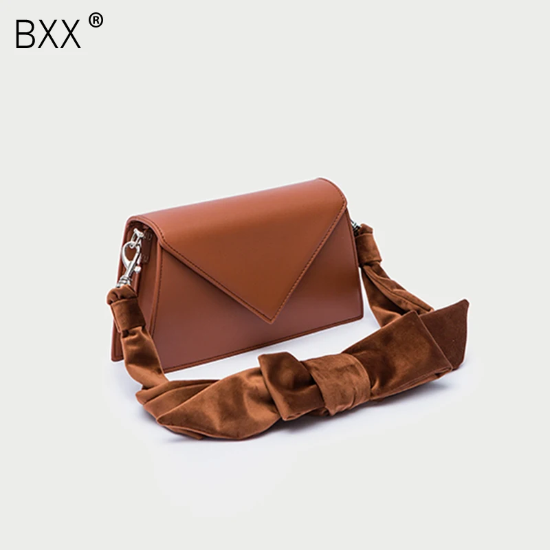 

[BXX] 2020 Spring Summer Woman Stylish New Wine Red Color Width Double Straps PU Leather Messenger Bag All Match LM159