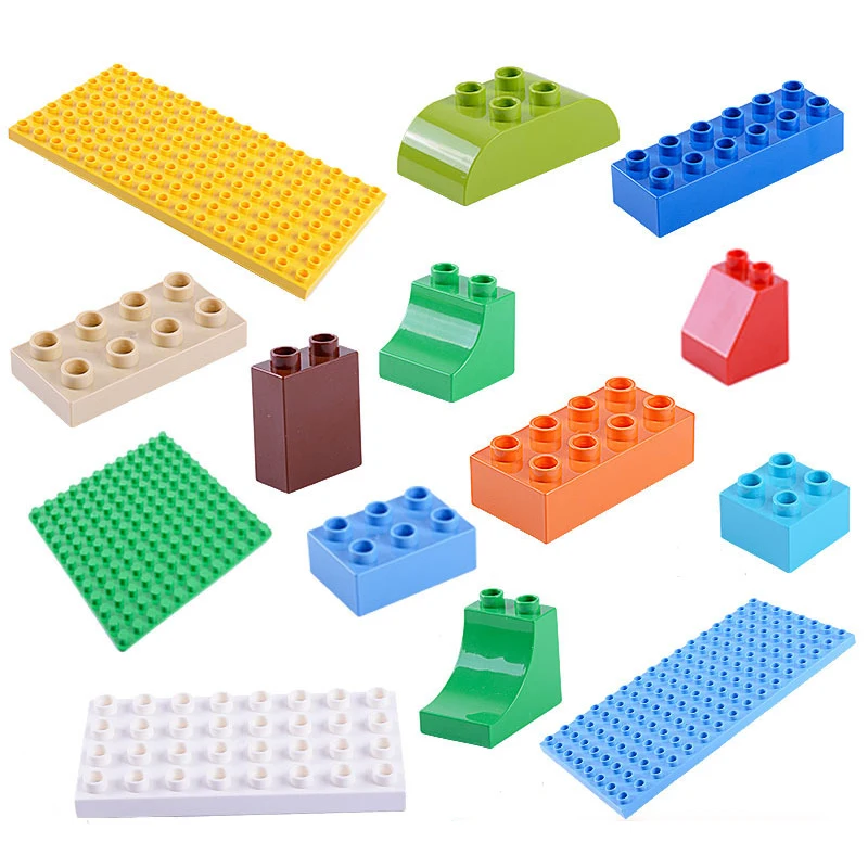 Enkele Verkoop Grote Deeltje Diy Bouwsteen Accessoires Kleurrijke Bodemplaat Compatibel Met Merk Dubbele Speelgoed Voor Baby Cadeau