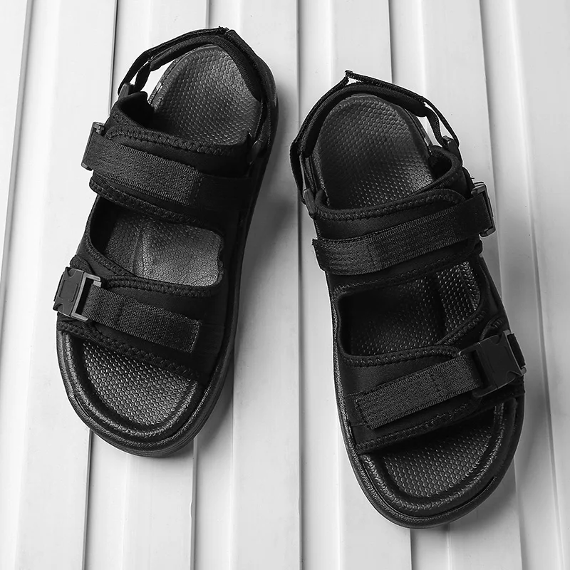 

2019 Summer Men Casual Shoe Roman Man Sandals Beach Gladiator Men's Outdoor Shoes Flip Flops Fashion Slippers Flat Plus Size 46