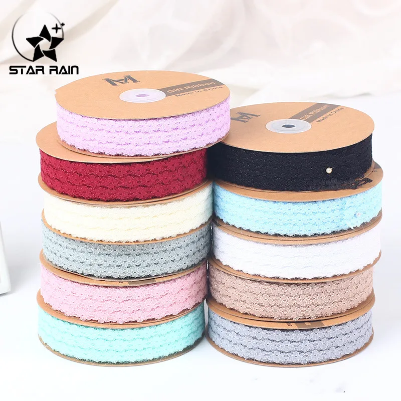 

2018 new multi colour lace ribbons 3cm wide polyamide fibre streamers 25yards sewing curtain craft decor flower packing material