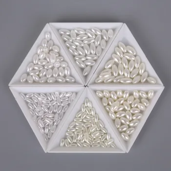 

Acrylic Imitation Pearl Rice Beads 2 Holes European Beads For Fashion Jewelry Making DIY Necklace&Bracelet