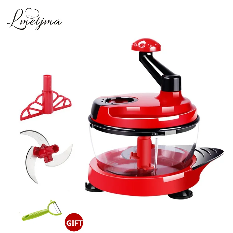 

LMETJMA Manual Vegetable Chopper Household Meat Grinder Garlic Cutter Quick Shredder Cutter Egg Blender Kitchen Tools LK0728F