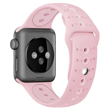

Colorful Silicone Sport Band for Apple Watch 38mm 42mm Breathable Soft Rubber Watchbands for iwatch Series 4/3/2/1 Wristbands