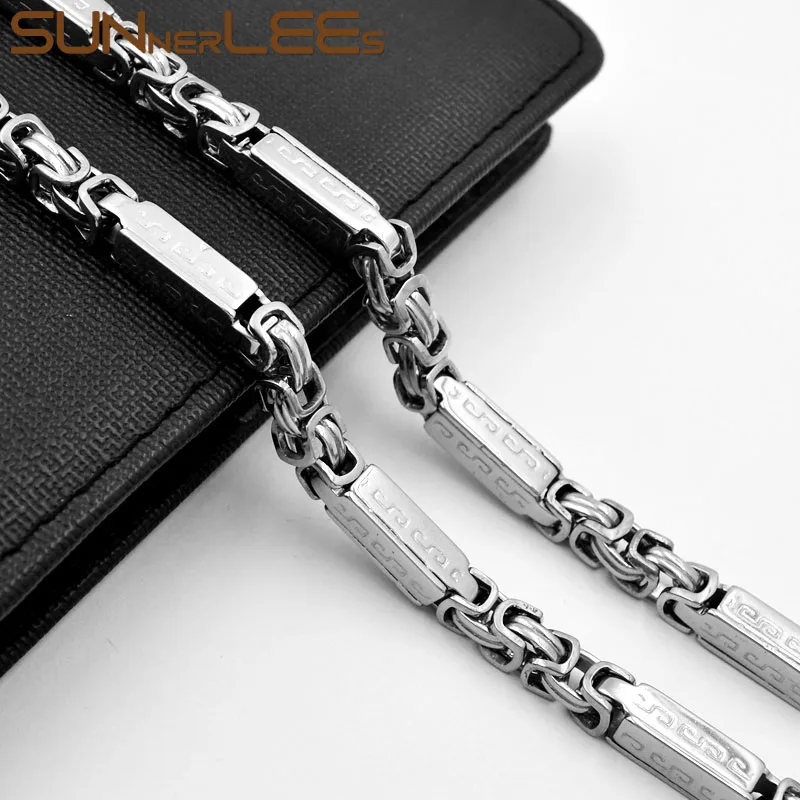 Stainless Steel Byzantine Link Chain Stainless Steel Necklace