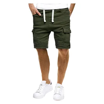 

KLV 2019 Men's shorts latest fashion Men's Sport Pure Bandage Casual Loose Sweatpants Drawstring Shorts Pant free shipping D4