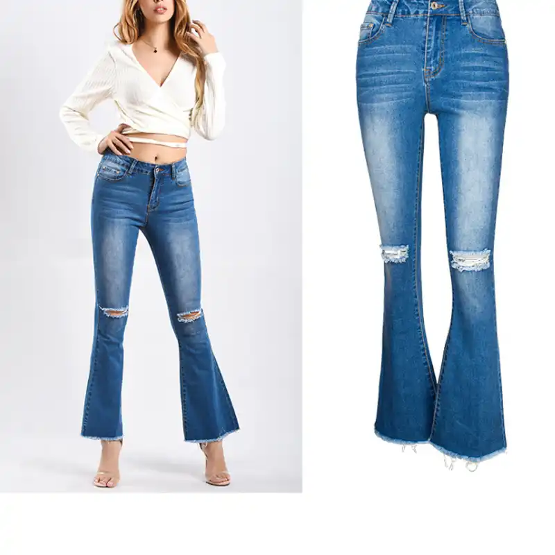 trousers that flare from the knee