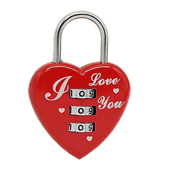 

Fashion Boutique Heart Shaped Luggage Resettable Combination Padlock