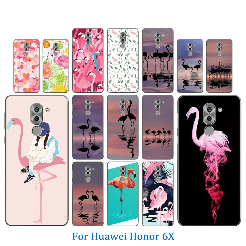 For Huawei Honor 6X Phone Cases Soft Silicone Flamingos Pattern Back Cover for GR5 2017 Mate9 Lite Matte Protect Funda |